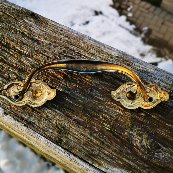 Vintage Brass Drawer Pull - Picture 7 of 9